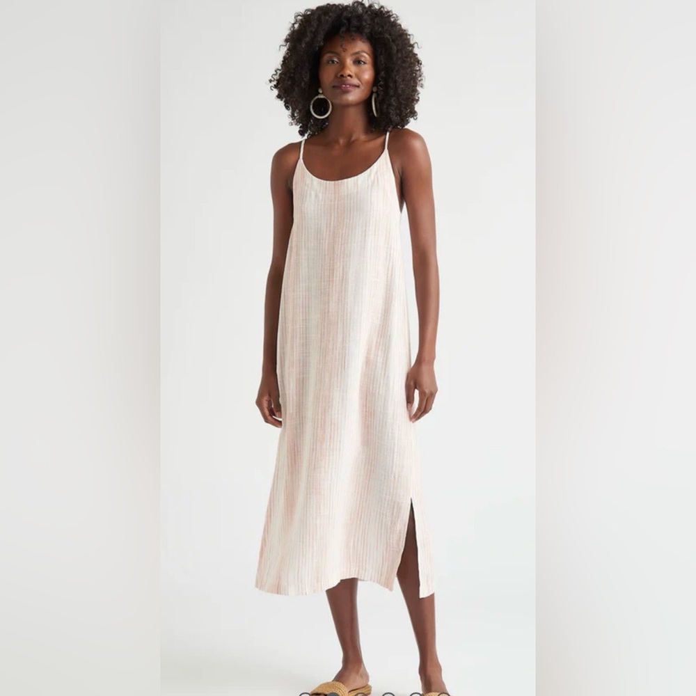 Splendid Striped Breeze Dress in pink/white size medium